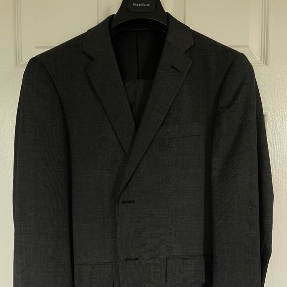 PERRY ELLIS  - MEN's CHARCOAL GREY SUIT - MODERN SLIM FIT (38S, PANTS 32S) - Picture 1 of 10